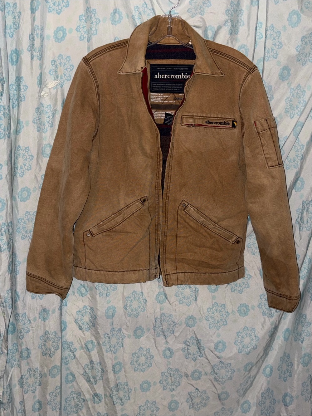 Abercrombie Brown Canvas Zip-Front Jacket size XL